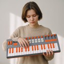 Tastiera MIDI con tasti bilanciati e sintetizzatore FM, 37 tasti, 16 pad RGB, display 1,54", grigio-arancione, per studio e performance dal vivo 4