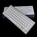 Tastiera wireless bluetooth per iPad e MacBook Compatta con 78 tasti Etichette in inglese Portata fino a 10 m Bianca con cornice argentata 2