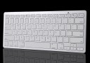 Tastiera wireless bluetooth per iPad e MacBook Compatta con 78 tasti Etichette in inglese Portata fino a 10 m Bianca con cornice argentata 4