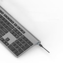 Tastiera wireless con tastierino numerico per computer Tasti a forbice a profilo basso Batteria ricaricabile da 500 mAh Ricevitore USB 2,4 GHz Grigio 2