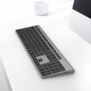 Tastiera wireless con tastierino numerico per computer Tasti a forbice a profilo basso Batteria ricaricabile da 500 mAh Ricevitore USB 2,4 GHz Grigio 6