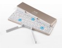 Tastiera wireless pieghevole con supporto integrato Bluetooth per 3 dispositivi Dimensioni 20,3 x 8,9 cm Lega di alluminio con custodia 3