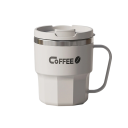 Tätbar termosmugg för kaffe med lock 400 ml dubbellager rostfritt stål 12 × 11 cm värmeisolering för resor till jobbet 2