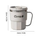 Tätbar termosmugg för kaffe med lock 400 ml dubbellager rostfritt stål 12 × 11 cm värmeisolering för resor till jobbet 3