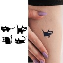 Tatouage temporaire étanche 10 x 8 cm Motif de chat mignon Papier à tatouage Tatouage autocollant Accessoire corporel stylé Application facile 3