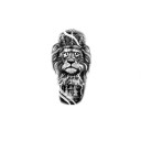 Tatouage temporaire imperméable 21 x 11,4 cm Lion avec couronne sur un damier et éclairs Motif royal Application facile Tatouage résistant Design animal 1