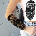Tatuagem temporária à prova d'água 11,5 x 21 cm Olho e rosa Feminino Design delicado e elegante Duração até 15 dias Aplicação fácil Tatuagem corporal 2