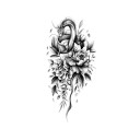 Tatuagem temporária à prova d'água 9,6 x 19 cm Padrão floral delicado Tatuagem adesiva romântica execução 7 1