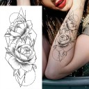 Tatuagem temporária à prova de água 9,6 x 19 cm Padrão floral delicado Design romântico e elegante Duração até 15 dias Aplicação fácil Tatuagem corporal 2