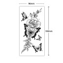 Tatuagem temporária à prova de água 9,6 x 19 cm Padrão floral delicado Tatuagem adesiva romântica Adorno corporal elegante Aplicação fácil 2