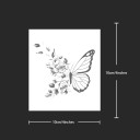 Tatuagem temporária à prova de água Borboleta floral 10 x 10 cm Tatuagem romântica delicada Falsa tatuagem com motivo floral Tatuagem temporária resistente por 15 dias 3
