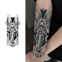 Tatuagem temporária à prova de água Cavaleiro Angelical 18 x 11 cm Tatuagem de longa duração Tatuagem com tema de cavaleiro Tatuagem falsa artística 2
