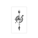 Tatuagem temporária à prova de água com design de bússola e relógio 5 x 8 cm Tatuagem duradoura no braço para homens e mulheres Aplicação simples 1