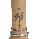 Tatuagem temporária à prova de água com design de bússola e relógio 5 x 8 cm Tatuagem duradoura no braço para homens e mulheres Aplicação simples 2