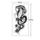 Tatuagem temporária com motivo de cobra 19 x 9,6 cm Linhas finas Tatuagem à prova d'água Duração até 15 dias Design estiloso Adorno corporal para homens e mulheres 2