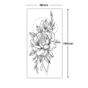 Tatuagem temporária padrão floral 19 x 9,6 cm Tatuagem à prova d'água para mulheres Tatuagem corporal Duração até 15 dias Acessório estiloso para festivais 2