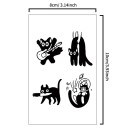 Tatuaggio temporaneo impermeabile 10 x 8 cm Gattina giocosa Durata 15 giorni Carta per tatuaggi Applicazione facile Tatuaggio carino Motivo di gatto 2
