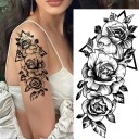 Tatuaggio temporaneo impermeabile 9,6 x 19 cm Motivo floreale delicato Decorazione corporea femminile Tatuaggio adesivo sulla pelle Design elegante 2