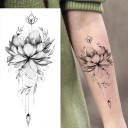 Tatuaggio temporaneo impermeabile 9,6 x 19 cm Motivo floreale delicato Decorazione corporea femminile Tatuaggio autoadesivo sulla pelle Design elegante 2