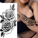 Tatuaggio temporaneo impermeabile 9,6 x 19 cm Motivo floreale delicato Decorazione per il corpo femminile Tatuaggio adesivo per la pelle Design elegante 2