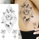 Tatuaggio temporaneo impermeabile 9,6 x 19 cm Motivo floreale delicato Decorazione per il corpo femminile Tatuaggio adesivo per la pelle Design elegante 2
