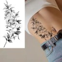 Tatuaggio temporaneo impermeabile 9,6 x 19 cm Motivo floreale delicato Decorazione per il corpo femminile Tatuaggio adesivo per la pelle Design elegante 2