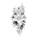 Tatuaggio temporaneo impermeabile 9,6 x 19 cm Motivo floreale delicato Decorazione per il corpo femminile Tatuaggio adesivo sulla pelle Design elegante 1