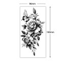 Tatuaggio temporaneo impermeabile 9,6 x 19 cm Motivo floreale delicato Tatuaggio adesivo romantico Decorazione per il corpo elegante Applicazione facile 2