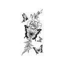 Tatuaggio temporaneo impermeabile 9,6 x 19 cm Motivo floreale delicato Tatuaggio adesivo romantico Decorazione per il corpo elegante Facile applicazione 1