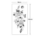 Tatuaggio temporaneo impermeabile 9,6 x 19 cm Motivo floreale delicato Tatuaggio adesivo romantico Decorazione per il corpo elegante Facile applicazione 2