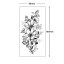 Tatuaggio temporaneo impermeabile 9,6 x 19 cm Motivo floreale delicato Tatuaggio adesivo romantico Decorazione per il corpo elegante Facile applicazione 2