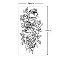 Tatuaggio temporaneo impermeabile 9,6 x 19 cm Motivo floreale delicato Tatuaggio adesivo romantico Elegante decorazione per il corpo Applicazione facile 2