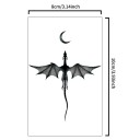 Tatuaggio temporaneo impermeabile Drago e Luna 8 x 10 cm Tatuaggio finto per il corpo Tatuaggio con motivo mistico Tatuaggio temporaneo resistente fino a 15 giorni 2