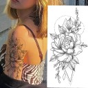 Tatuaj temporar impermeabil 9,6 x 19 cm Model de flori delicat Decorație corporală pentru femei Tatuaj adeziv pe piele Design elegant 2