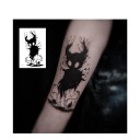 Tatuaj temporar negru impermeabil 12 x 8 cm Motiv Diavol în afara corpului Tatuaj adeziv Decor elegant pentru corp Ușor de aplicat De lungă durată 3