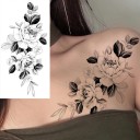 Tatuaj temporar rezistent la apă 9,6 x 19 cm Model de flori delicat Decorație corporală pentru femei Tatuaj adeziv pe piele Design elegant 2