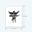 Tatuaje temporal impermeable de ángel con pistola, 10 x 8 cm, tatuaje corporal falso, tatuaje de ángel de la lucha, tatuaje temporal duradero por 15 días. 3