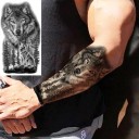 Tatuaje temporal resistente al agua 11,5 x 21 cm Lobos Símbolo de fuerza y libertad Motivo realista Dura hasta 15 días Fácil aplicación Tatuaje 2