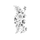 Tatuaje temporal resistente al agua 9,6 x 19 cm Delicado patrón floral Tatuaje adhesivo romántico Elegante decoración corporal Fácil aplicación 1