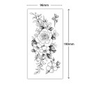 Tatuaje temporal resistente al agua 9,6 x 19 cm Delicado patrón floral Tatuaje adhesivo romántico Elegante decoración corporal Fácil aplicación 2