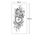 Tatuaje temporal resistente al agua 9,6 x 19 cm Delicado patrón floral Tatuaje adhesivo romántico Elegante decoración corporal Fácil aplicación 2