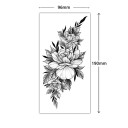Tatuaje temporal resistente al agua 9,6 x 19 cm Delicado patrón floral Tatuaje adhesivo romántico Elegante decoración corporal Fácil aplicación 2