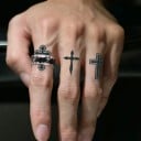 Tatuaje temporar rezistent la apa Cruce 11 x 8 cm Hârtie de tatuaje cu motive încrucișate Tatuaj pentru degete și corp Set de tatuaje false Tatuaje 4