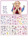 Tatuaje temporare 10 foi 12 x 7 cm Unicorns cu curcubeie și stele Autocolante de tatuaj pentru copii pe piele 1