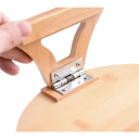 Tavă din lemn 25 × 12,5 cm pentru canapea, cotiera, masă laterală pliabilă, tavă pentru gustări cu clemă circulară, tavă de depozitare integrată 3