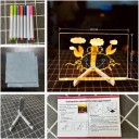 Tavoletta da disegno acrilica trasparente luminosa 30 x 20 cm con superficie cancellabile e supporto, 7 pennarelli colorati 2