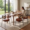 Tavolo da pranzo allungabile per 4–8 persone 140–180 x 85 cm Piano in legno e legno massello Aspetto legnoso Marrone miele Per cucina e sala da pranzo 4
