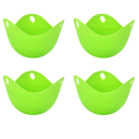 Tazas de silicona para hervir huevos de 9 x 6,5 cm, juego de 4 moldes reutilizables, sin cáscara, fáciles de limpiar, para cocinar huevos al vapor 7