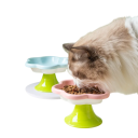 Tazón elevado de cerámica para gatos 15 x 8,6 cm Tazón ancho y poco profundo contra el estrés de los bigotes Diseño ergonómico Fondo 6