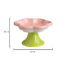 Tazón elevado de cerámica para gatos 15 x 8,6 cm Tazón ancho y poco profundo contra el estrés de los bigotes Diseño ergonómico Fondo 7